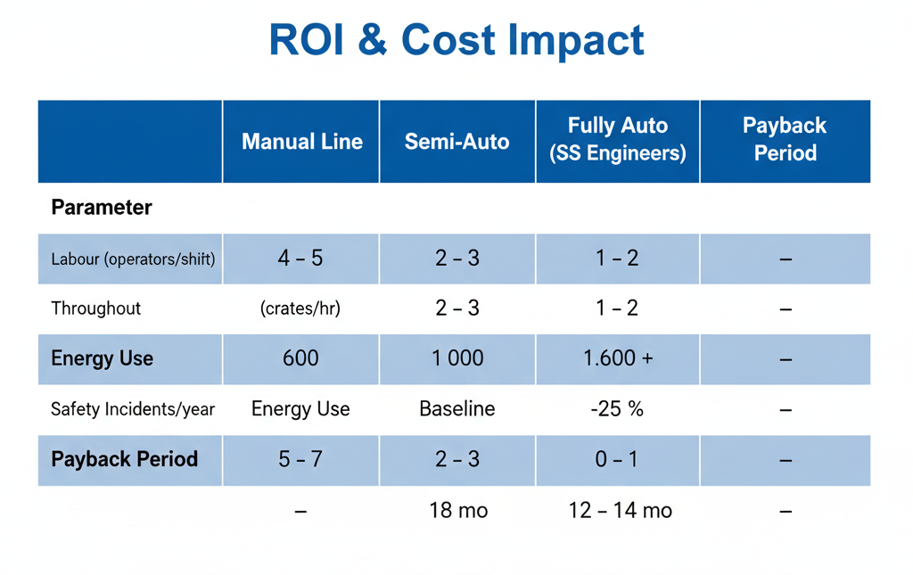 ROI comparison table for closed-loop vs conventional